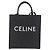 Céline Bolsa de mão CELINE Triomphe Vertical Cabas PVC 2way Preta Ouro Auth 204074M Preto Dourado - vista 13
