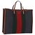 GUCCI Web Sherry Line Handtasche Wolle Grau Silber 295266 Auth 205906V Braun