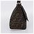Borsa a tracolla FENDI Zucca Canvas Mamma Baguette Brown Black Auth 196093V Marrone Nero - vista 3