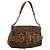 FENDI Chain Mamma Baguette Schultertasche Canvas Beige Auth 205882SAM