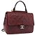 Borsa a tracolla CHANEL Matelasse con catena in pelle Bordeaux Gold CC Auth 206387A D'oro Bordò
