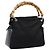 Borsa a mano GUCCI Bamboo Nylon Nero Argento 000 1014 0575 Auth ep16141