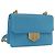 PRADA Chain Shoulder Bag Leather Blue Gold Auth 206268V Golden