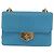 PRADA Chain Shoulder Bag Leather Blue Gold Auth 206268V Golden - view 13