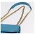 PRADA Chain Shoulder Bag Leather Blue Gold Auth 206268V Golden - view 14
