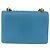 PRADA Chain Shoulder Bag Leather Blue Gold Auth 206268V Golden - view 2