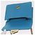 PRADA Chain Shoulder Bag Leather Blue Gold Auth 206268V Golden - view 20