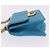 PRADA Chain Shoulder Bag Leather Blue Gold Auth 206268V Golden - view 4