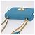 PRADA Chain Shoulder Bag Leather Blue Gold Auth 206268V Golden - view 6