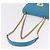 PRADA Chain Shoulder Bag Leather Blue Gold Auth 206268V Golden - view 7