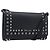 Saffiano Portafoglio a spalla PRADA pelle Safiano Black Silver Auth 206147V Nero Argento