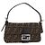 Borsa a Tracolla FENDI Zucca Canvas Mamma Baguette Nero Marrone Auth 206109V