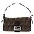 Borsa a Tracolla FENDI Zucca Canvas Mamma Baguette Nero Marrone Auth 206109V - vista 13