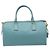 Bolsa Boston PRADA couro Saffiano 2way Azul Claro Ouro Auth 203450M Dourado - vista 2