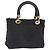 Borsa Christian Dior Lady Dior Canage Canvas Black Gold Auth ep16214 Nero D'oro