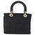 Borsa Christian Dior Lady Dior Canage Canvas Black Gold Auth ep16214 Nero D'oro - vista 2
