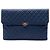 Clutch Chanel Large Quilted Caviar Golden Class O Case Blu