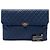 Clutch Chanel Large Quilted Caviar Golden Class O Case Blu - vista 7
