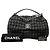 Bolsa Satchel com aba e alça de mão Chanel CC em tweed preto - vista 7