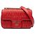 Borsa a tracolla con patta e catena Prada Nappa Gaufre rossa Rosso