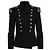 Pierre Balmain, giacca in lana perlinata con collo alto Nero