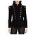 Pierre Balmain, giacca in lana perlinata con collo alto Nero - vista 6
