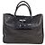 Longchamp Roseau Handtasche aus schwarzem Leder in Krokodil-Optik