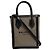 Balmain Paris Shopper-Bag aus Canvas und Leder Schwarz Beige
