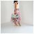 Fendi Runaway Large Shopper Tote in mesh floreale e rattan Bianco Multicolore - vista 3