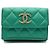 Chanel Matelassé Green Tri-fold Geldbörse Grün