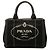 Prada Small Canvas Canapa Logo Tote Preto