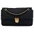 Bolso de hombro con solapa y cadena Prada en tejido Impuntu negro
