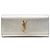 Autre Marque Clutch Cassandre Saint Laurent in pelle di vitello metallizzata oro D'oro