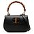 Gucci Black Grained Calfskin Bamboo Night Nero