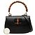 Gucci Black Grained Calfskin Bamboo Night Nero - vista 7