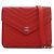 Portafoglio Chanel Red CC Chevron Caviar Square Wallet On Chain Rosso