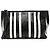 Pouch con zip Balenciaga Barbes Striped Patwork in nappa nera Small Nero