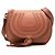 Chloé Marcie Saddle Crossbody em couro de bezerro granulado marrom tamanho Medium