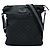 Borsa a tracolla Gucci in nylon GG nero con banda Web