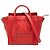 Céline Celine Nano Luggage Tote de piel roja