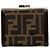 Fendi Brown Zucca Canvas Kiss Lock Geldbörse Braun
