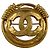 Chanel CC Runde Brosche Gold Gold Plated Golden