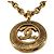 Chanel Gold CC vergoldete Medaillon-Halskette mit Sunburst-Anhänger Golden - Ansicht 2