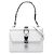 Borsa Satchel Elektra Prada in pelle City Calf e Saffiano bianca borchiata Bianco