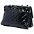 Chanel Black Large CC Quilted Patent Double Compartment Flap Negro - vista 2