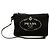Prada Logo Wristlet Pouch aus schwarzem Canapa Canvas