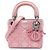 Autre Marque Dior Pink Micro Metallic Iridescent Lambskin Cannage Lady Dior Rosa