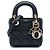 Autre Marque Dior Black Micro Lambskin Cannage Lady Dior Negro