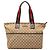 Tote Gucci in tela GG beige con banda Web