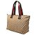 Tote Gucci in tela GG beige con banda Web - vista 2